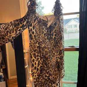 cheetah long sleeve dress
